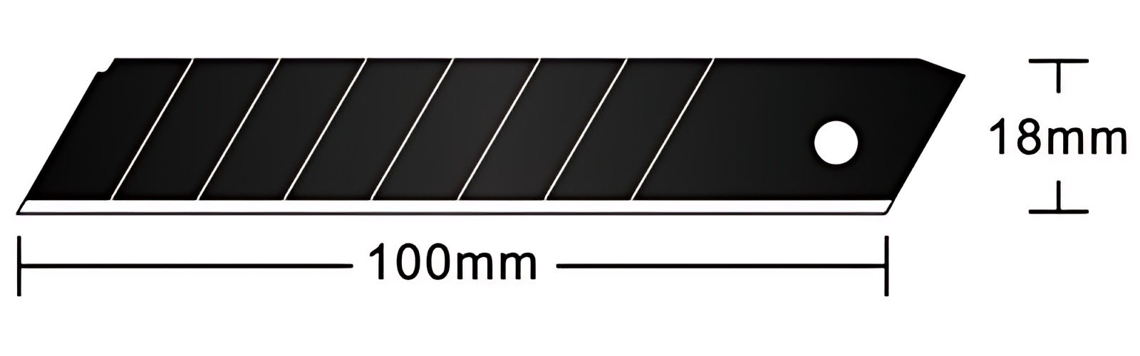 Hansa Lame de rechange, largeur: 18 mm, 60 degrés, noir