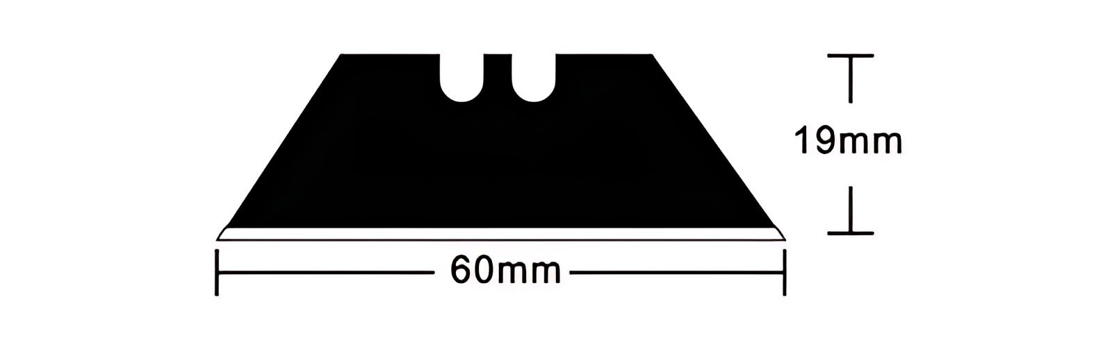 Hansa Lame de rechange, largeur: 19 mm, 60 degrés, noir