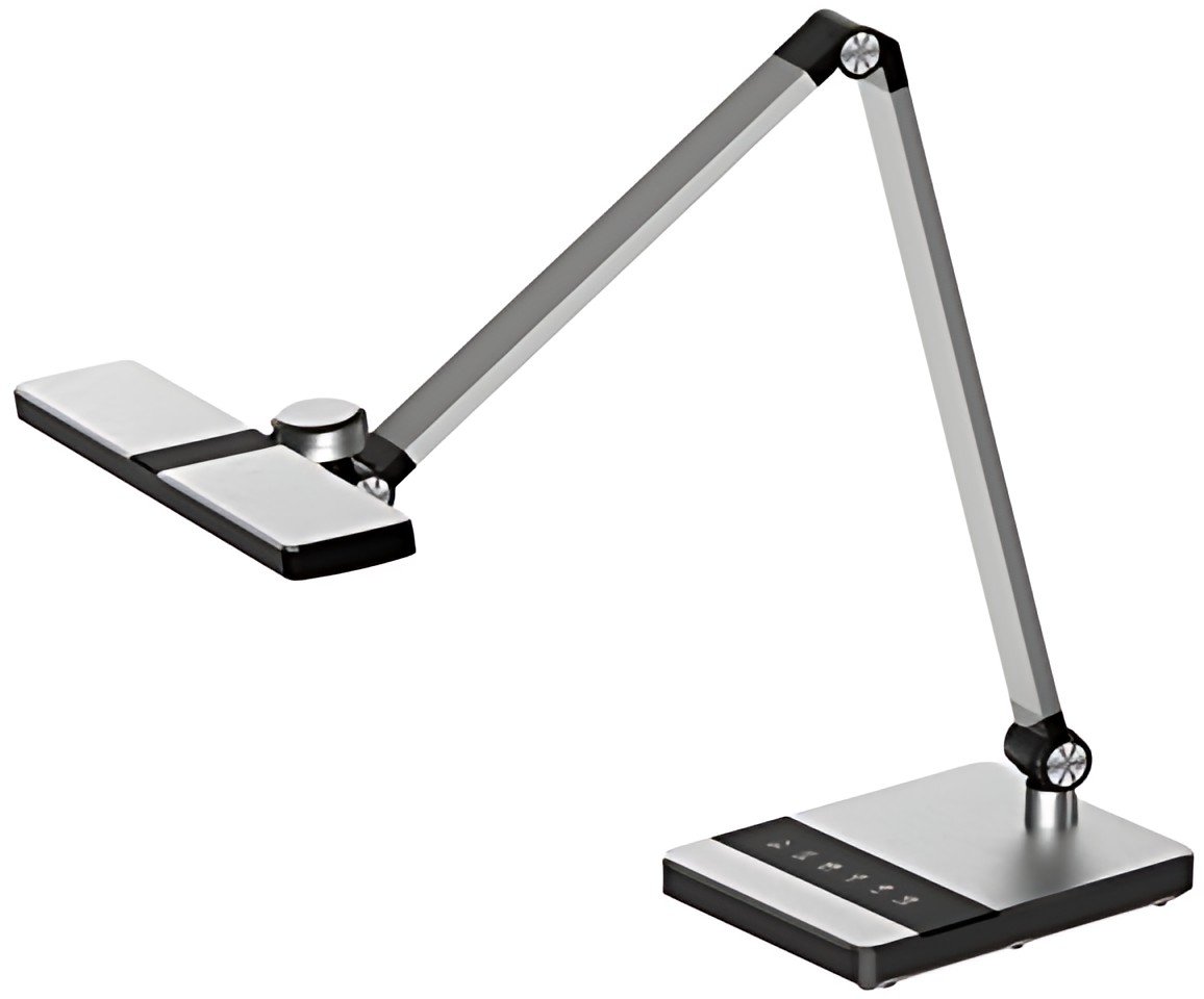 Hansa Lampe de bureau à LED Nimbus, pied, argent