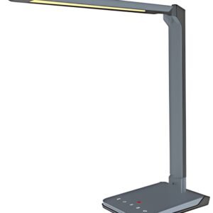 Hansa Lampe de bureau à LED Lumina, pied, gris métallisé