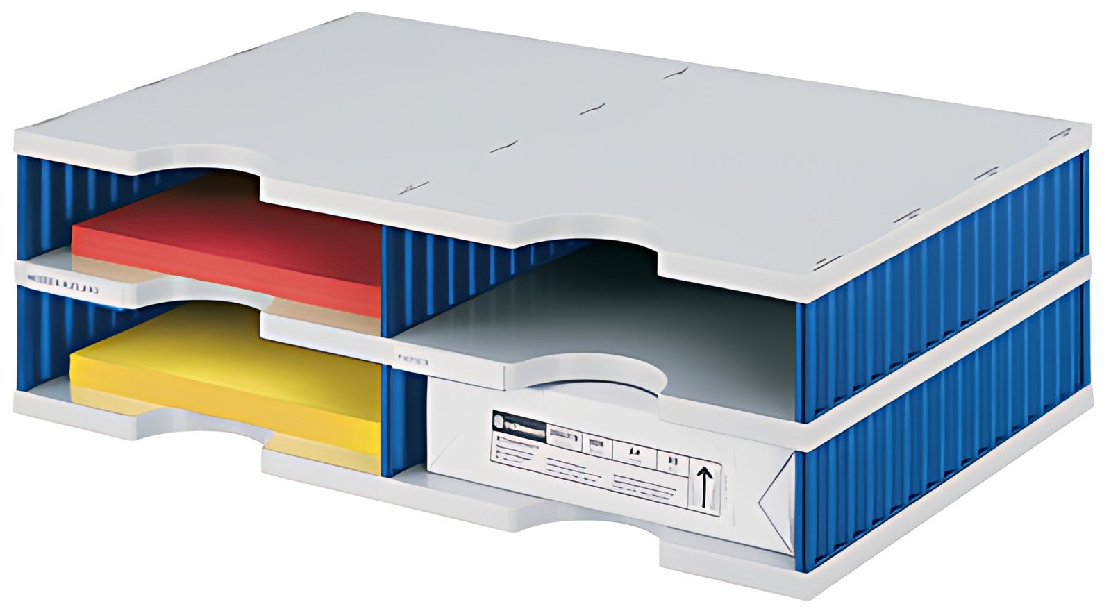 styro Module de base styrodoc duo 4 compartiments, bleu/gris