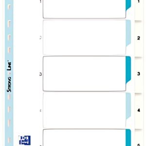 Oxford Intercalaires en plastique, chiffes, A4, 10 touches