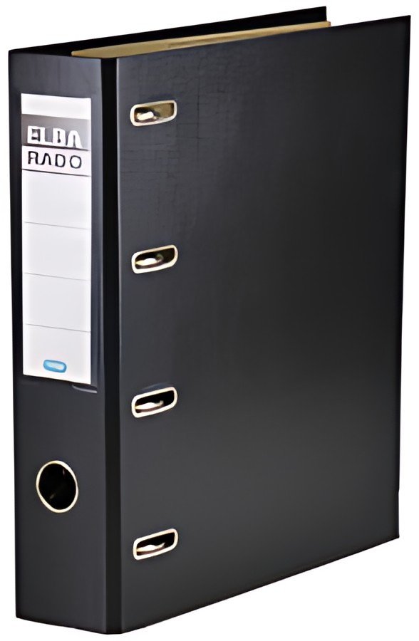 ELBA classeur double rado plast, largeur de dos 75 mm, noir