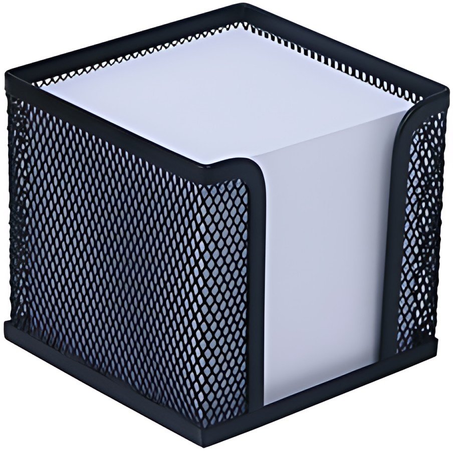 WEDO Bloc cube avec boîtier "Office", fil métallique, noir