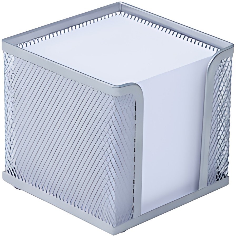 WEDO Bloc cube avec boîtier "Office", fil métallique, argent