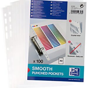 Oxford Pochettes perforées, A5, PP, 0,06 mm, transparent