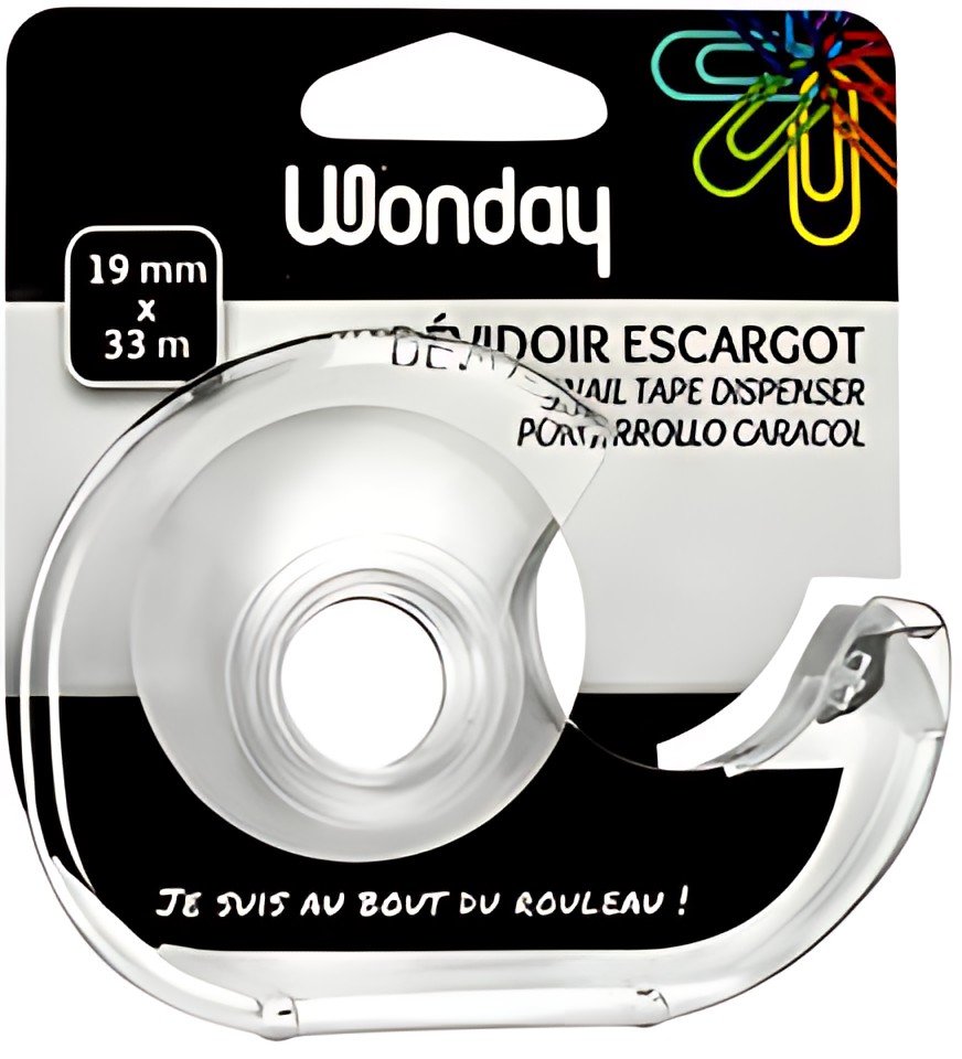 Wonday Dévidoir manuel, transparent, en plastique, vide