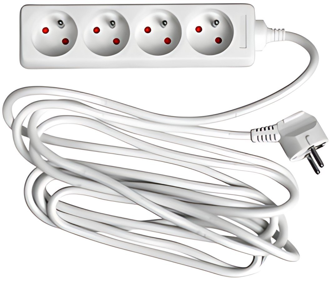 Wonday Prolongateur multiprise, 4 prises, blanc