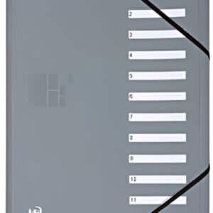 Oxford for Business Trieur, A4, compartiment 1-12, gris