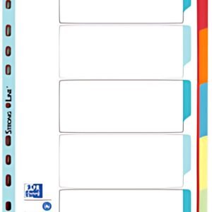 Oxford Intercalaires en carton, uni, format A4, couleur, 10