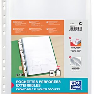 Oxford Pochettes à soufflet, A4, PP, 0,2 mm