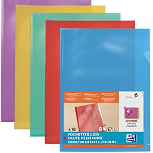 Oxford Pochettes-coin haute résistance, A4, en PVC, 0,15 mm
