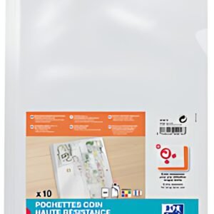 ELBA Pochettes-coin haute résistance, A4, en PVC, incolore