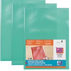 Oxford Pochettes-coin haute résistance, A4, PVC, vert