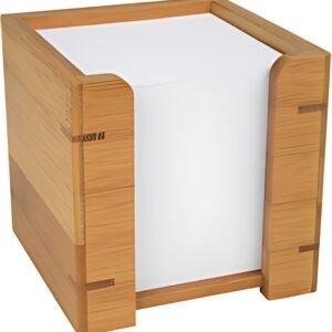 WEDO Bloc cube avec boîtier, en bambou, avec papier