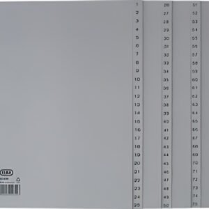 Oxford Intercalaire en plastique 1-100, A4, 100 pièces, gris