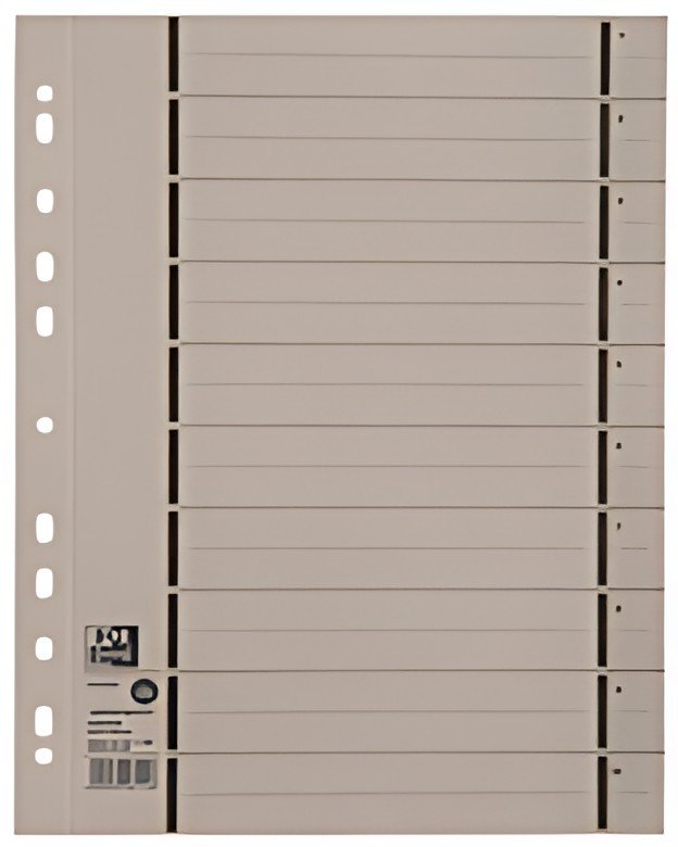 Oxford Intercalaire avec perforation, A4 extra large, gris
