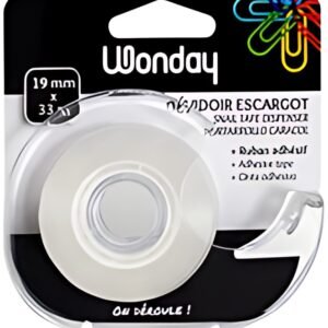 Wonday Dévidoir manuel inclus 1 rouleau adhésif 19 mm x 33 m
