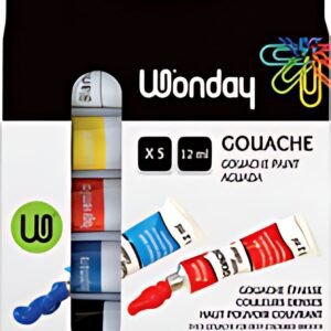 Wonday Gouache, étui carton de 5 tubes de 12 ml