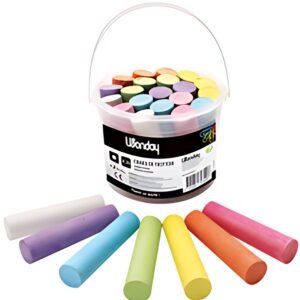 Wonday Craie de trottoir "marelle", seau en plastique de 20