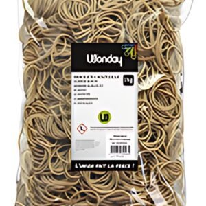 Wonday Bracelets caoutchouc larges, 180 x 10 mm, sac, nature