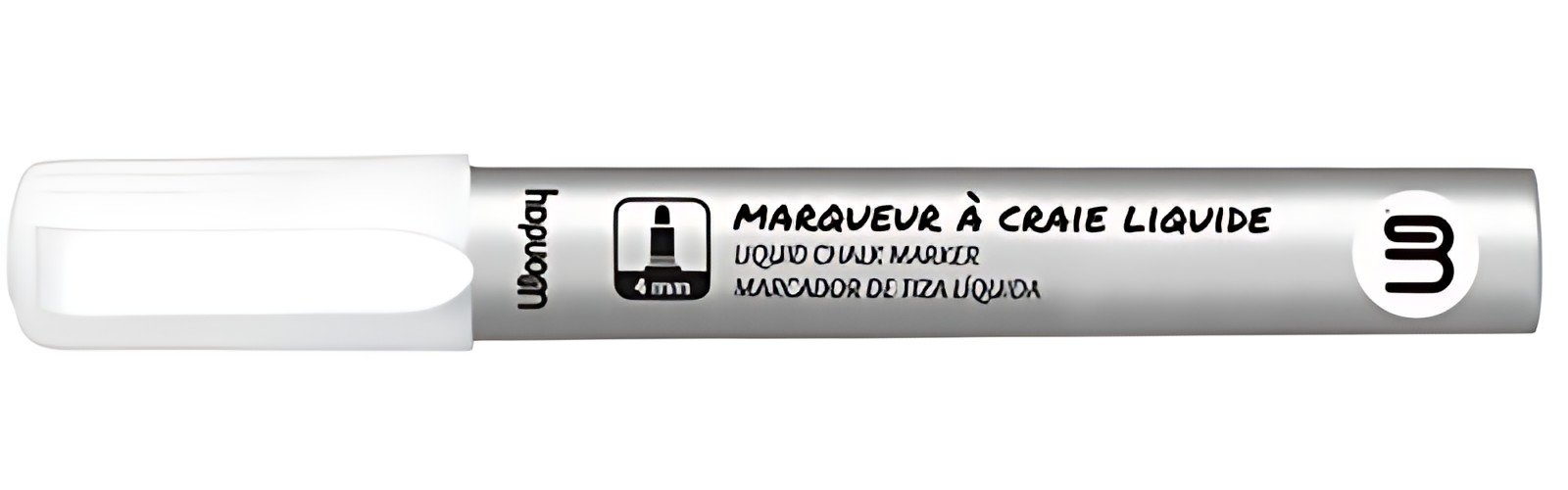 Wonday Marqueur craie, pointe ogive, blanc