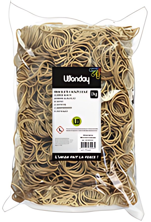 Wonday Bracelets caoutchouc, 200 mm, sac kilo, nature