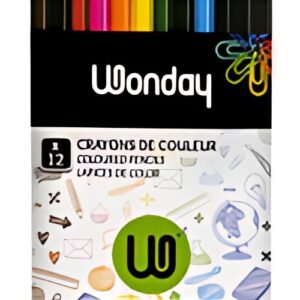 Wonday Crayons de couleur, étui carton de 12