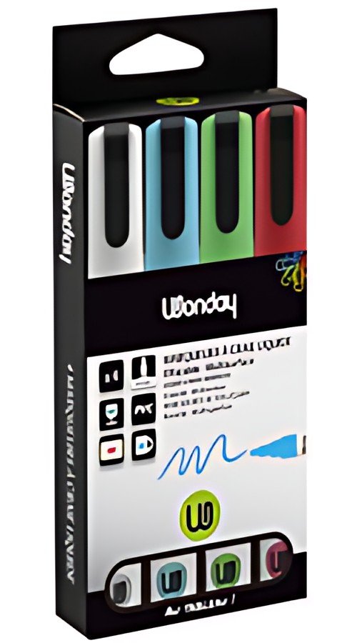 Wonday Marqueur craie, pointe ogive, set de 4 "CLASSIQUE"