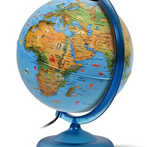 Wonday Globe lumineux KID, bleu, 250 mm, texte francais