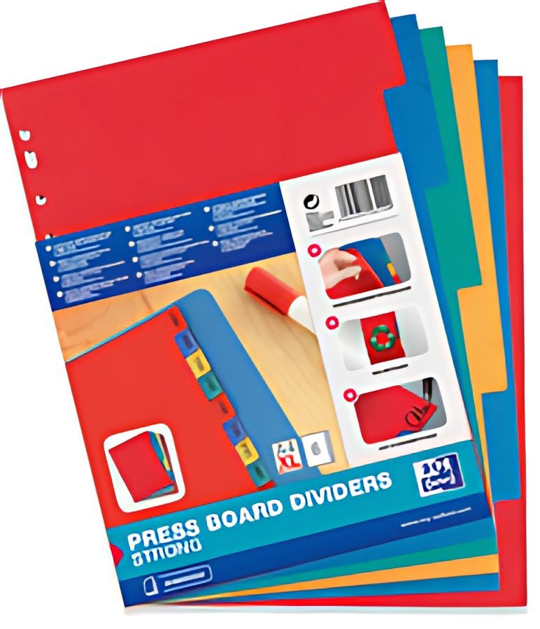 Oxford Intercalaires en carton, uni, format A4+, 6 touches