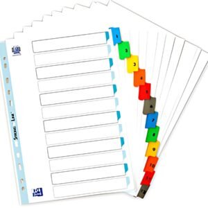 Oxford Intercalaires numériques, A4, 12 touches