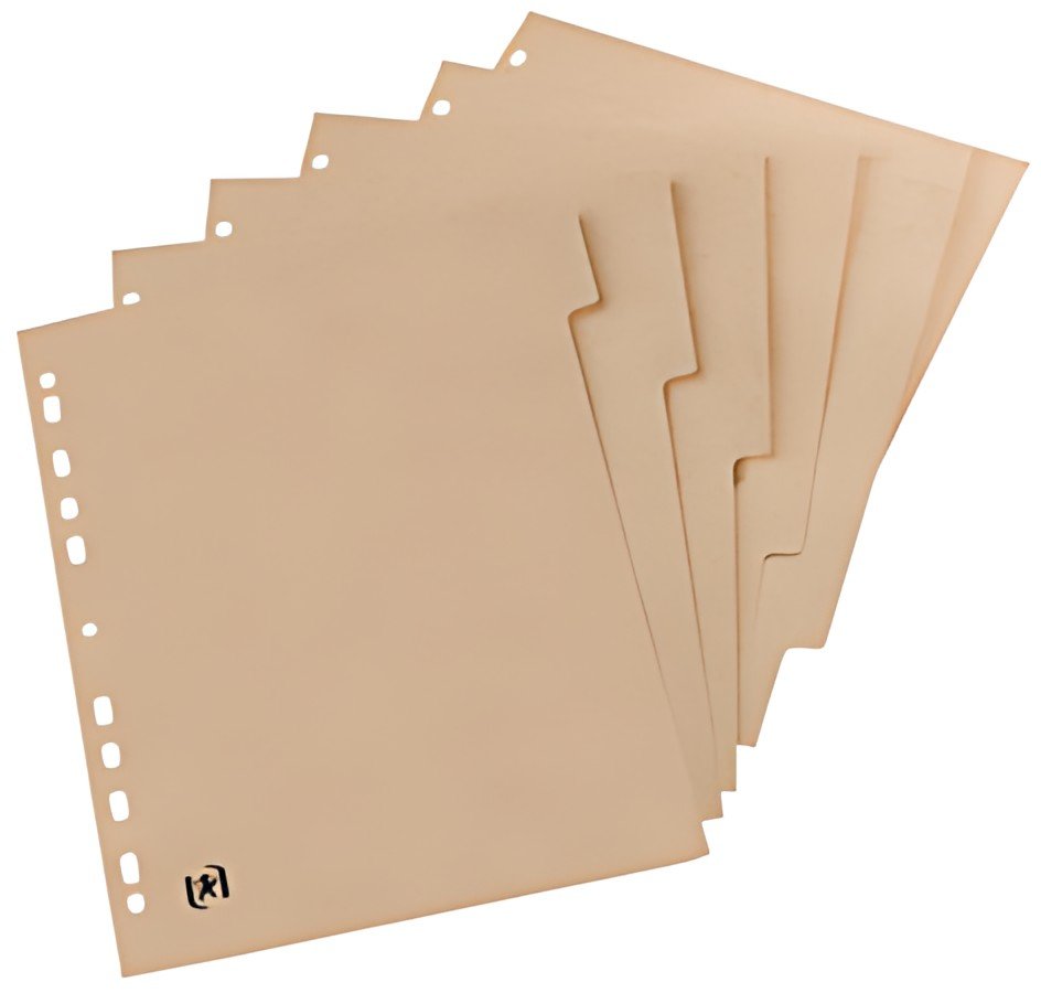 Oxford Intercalaires en carton Touareg, uni, A4, 6 touches