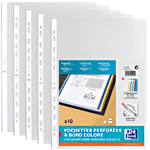 Oxford Pochettes perforées A4 avec bande colorée, PP, 0,09 m