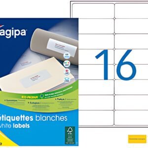 agipa Etiquette universelle, 99,1 x 33,9 mm, blanc