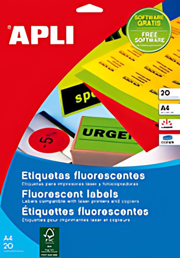 APLI Etiquette d'adresse, 99,1 x 67,7 mm, jaune fluo