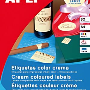 APLI Etiquette universelle ovale, 63,5 x 42,3 mm, crème
