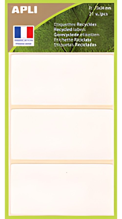 APLI Etiquette multi-usage, 34 x 75 mm, 100% recyclé, blanc