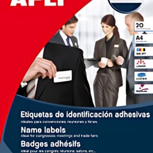 APLI Badges adhésifs, en papier structuré, blanc