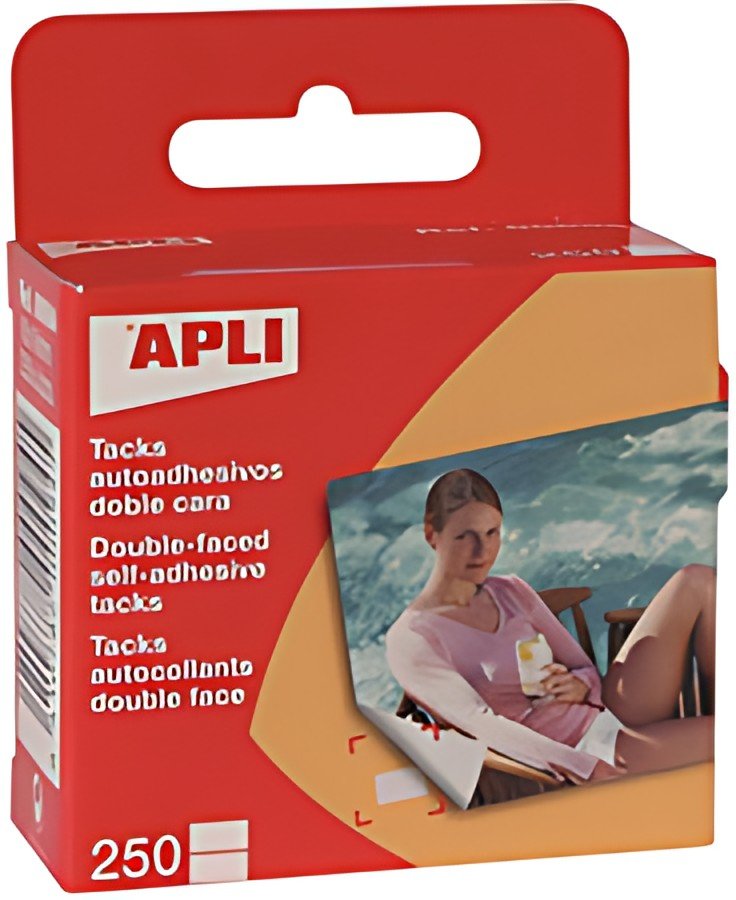 APLI Pastilles photo adhésives double face, 10 x 16 mm