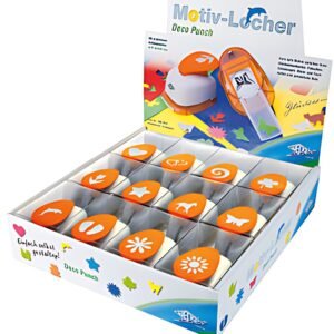 WEDO Perforateurs à motif, grand, présentoir de 12, assorti