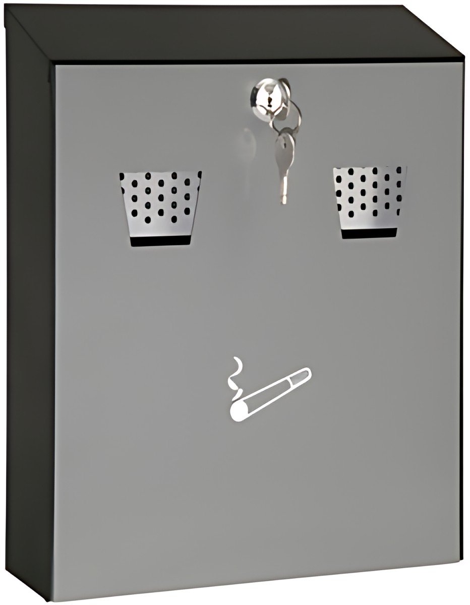 WEDO Cendrier mural compact, 3,1 litres, en tôle d'acier
