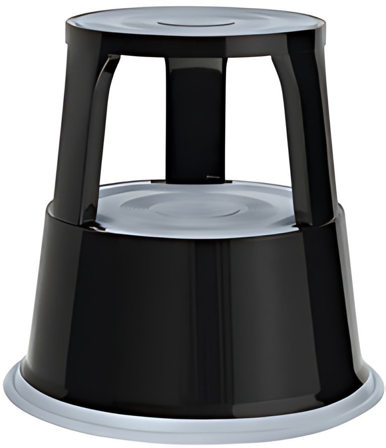 WEDO Tabouret marchepied, en métal, RAL 9005, noir