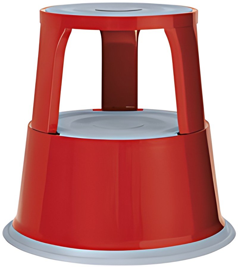 WEDO Tabouret marchepied, en métal, RAL 3000, rouge