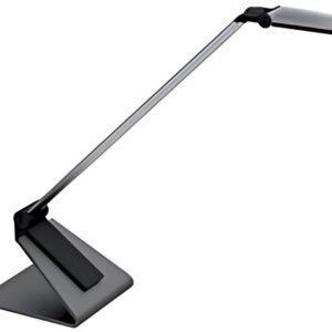 MAUL Lampe de bureau à LED Maulsolaris, socle, argent