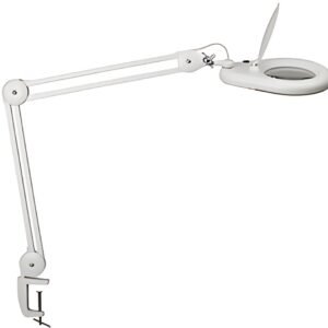 MAUL Lampe loupe à LED MAULviso, avec pince, blanc