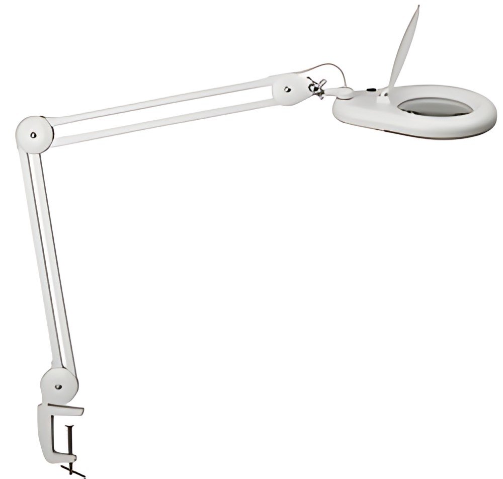MAUL Lampe loupe à LED MAULviso, avec pince, blanc