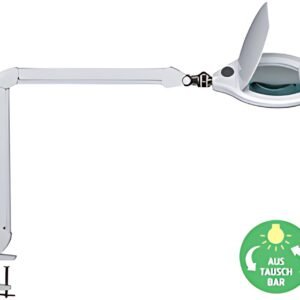 MAUL Lampe loupe à LED MAULcrystal, avec pince, blanc