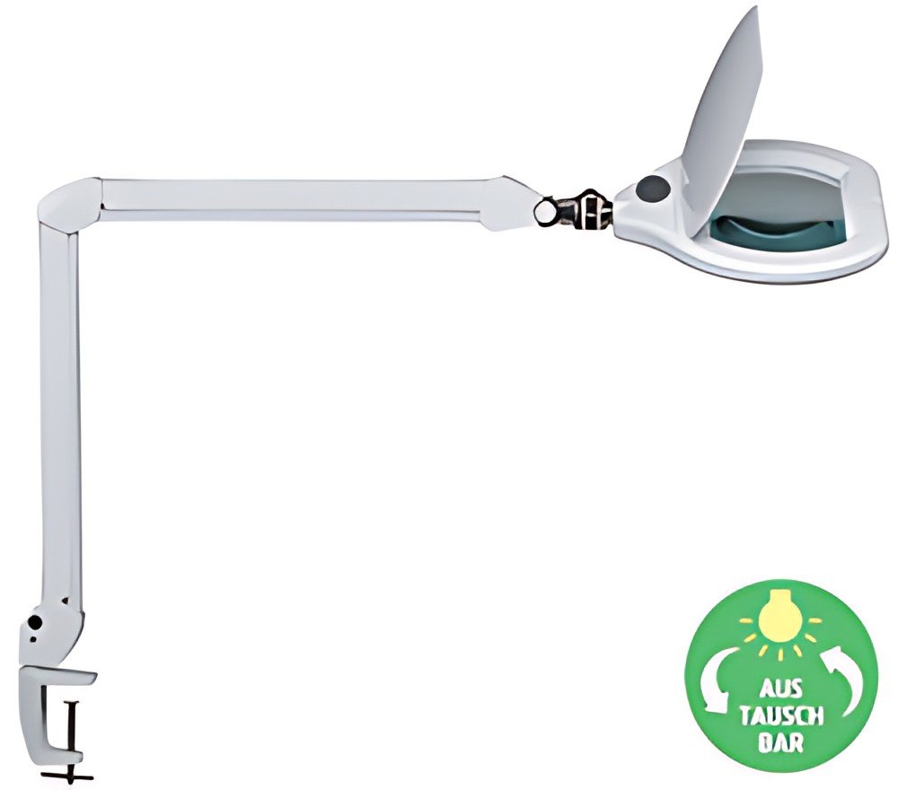 MAUL Lampe loupe à LED MAULcrystal, avec pince, blanc