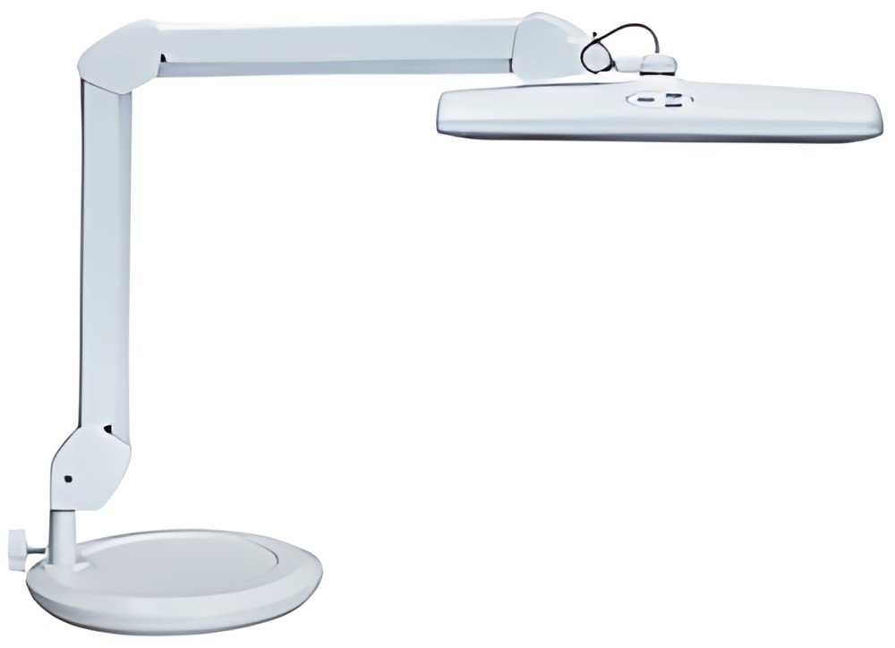 MAUL Lampe de travail LED MAULintro, socle, dimmable, blanc